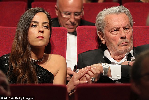 Now Delon's eldest son has filed a complaint against his sister Anouchka (pictured with Delon in May 2019) for not telling him or their brother Alain-Fabien about the disturbing medical results of five cognitive tests carried out between 2019 and 2022.