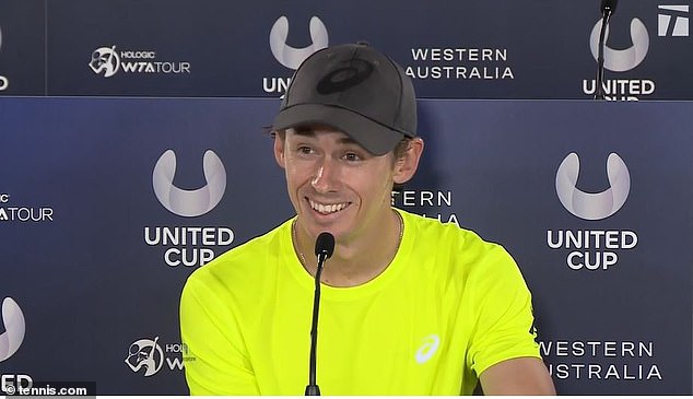 The look on De Minaur's face when he was put on the spot about the impending marriage to Boulter was priceless