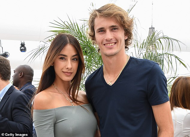 Brenda Patea (left) has described her ex-boyfriend (right) as 'jealous' and that this could result in 'repeated physical violence' against her.  Zverev denies all allegations against him