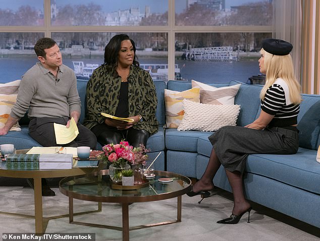 Alison Hammond (C) and Paloma Faith (R) bonded after their split from their children's fathers on Friday's This Morning (pictured with co-host Dermot O'Leary)