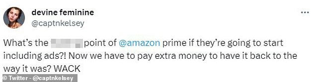 On X, formerly Twitter, Amazon Prime subscribers have reacted angrily to the change, labeling it as 'greedy'