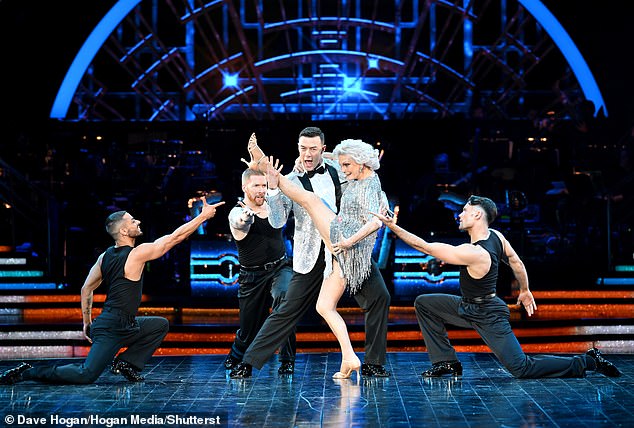 Impressive: Ms Rippon told dance partner Kai Widdrington she wanted to be pushed on the Strictly tour.  And he didn't disappoint, lifting her into the air as she performed a spectacular high kick