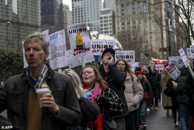 Employees of Conde Nast, which includes brands such as Vogue and Vanity Fair, were fired on Tuesday in protest against the threatened layoffs.