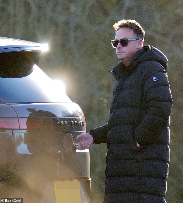 Ant McPartlin took some time off from filming Britain's Got Talent on Friday as he walked his dogs, amid speculation he is expecting his first child with Anne-Marie Corbett