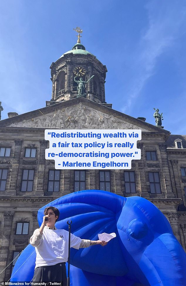 In August 2022, Engelhorn was seen campaigning for higher taxes for the wealthy at a Millionaires for Humanity event in Amsterdam