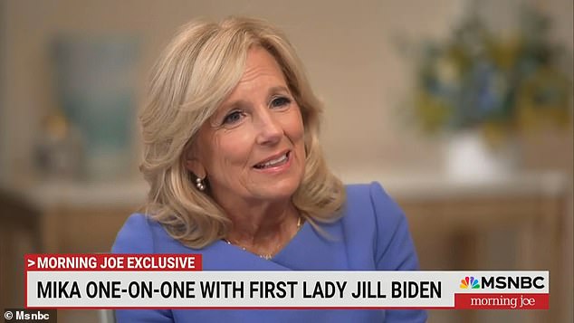 First Lady Dr.  Jill Biden spoke with MSNBC host Mika Brzezinski on Thursday's edition of Morning Joe