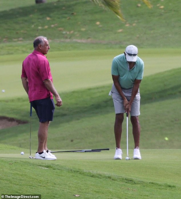 The 62-year-old was spotted with a group of friends at the Kapolei Golf Club on the island of Oahu