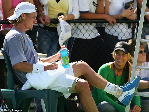 She was just 16 years old when she was paired with an 18-year-old Lleyton in 1999 to take part in a charity tennis match for the Starlight Children's Foundation.