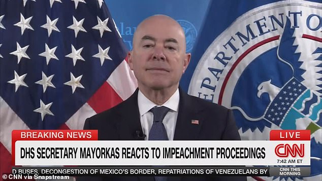 Homeland Security Secretary Alejandro Mayorkas said Wednesday that Texas Governor Greg Abbott is responsible for the southern border crisis by deflecting blame from the Biden administration, as the head of DHS faces impeachment in the House of Representatives .