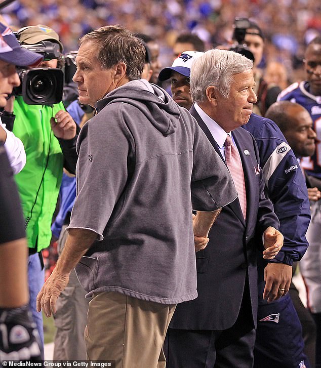 Belichick (left in 2012) and Patriots owner Robert Kraft (right) were scheduled to meet this week