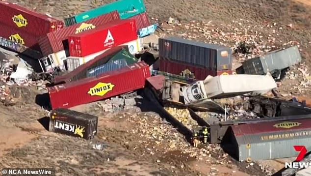 Editorial Supplied Two train drivers are killed in a horror truck accident on the Barrier Highway, Bindarrah.  Image: 7NEWS