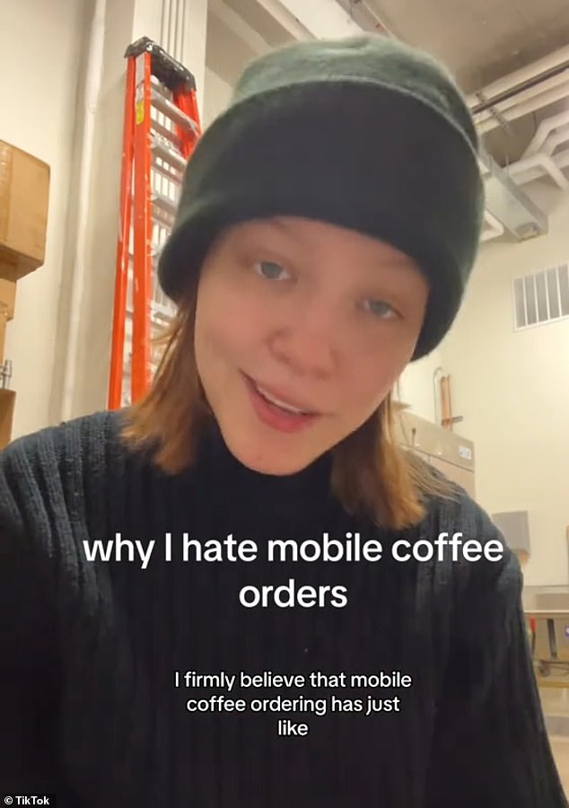 A barista has decried mobile ordering and detailed the habits of customers 'running her stuff' as she begged people to start ordering in-store again