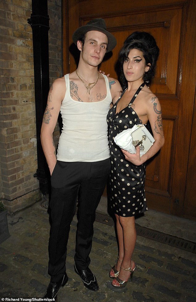 Blake served a 27-month prison sentence for his part in an attack on a bar owner and an attempt to cover up the crime with a bribe (pictured with Amy 2007)