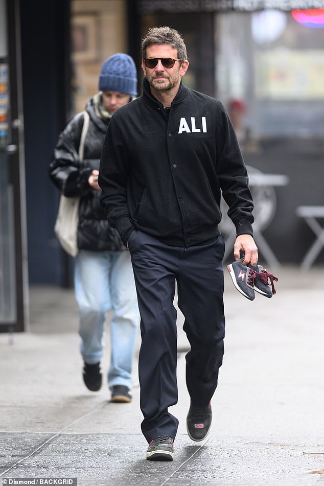 Bradley Cooper cut a casual figure as he stepped out in New York City on Monday – after recently enjoying a romantic trip to London with girlfriend Gigi Hadid, 28