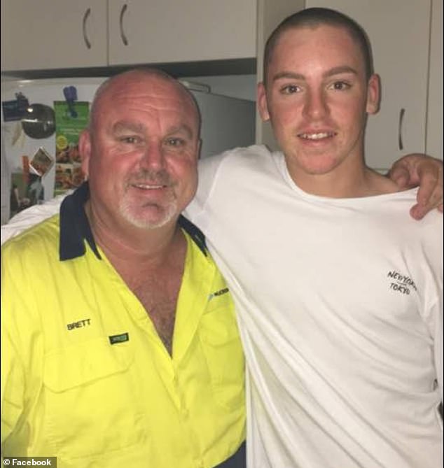 Brett Beasley with his son Jack (pictured right), who was fatally stabbed during a night out in Surfers Paradise four years ago