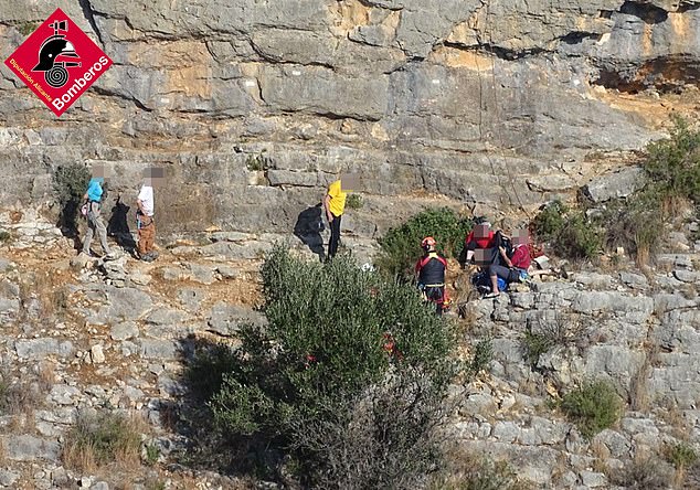 Emergency services at the scene of the incident in Murla, half an hour's drive inland from the town of Moraira on the Costa Blanca