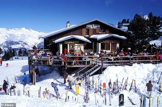 The man was skiing yesterday at the ski resort in La Plagne, Savoie, a mountain region in southeastern France (file image of La Plagne)