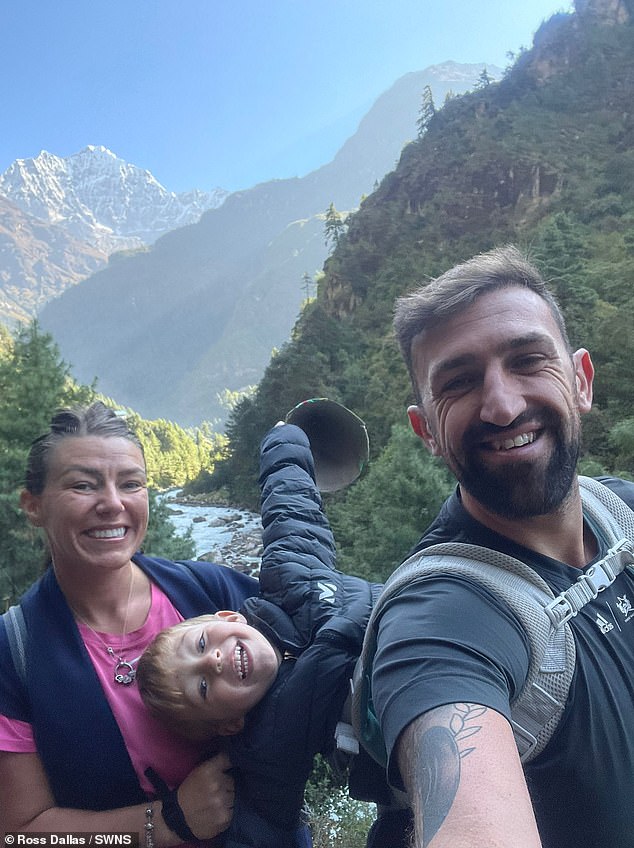 Ross, Jade and Carter Dallas in Sagarmatha National Park, Nepal