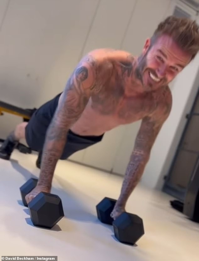 The video was a response to a clip David had shared hours earlier of himself doing push-ups with the caption: 