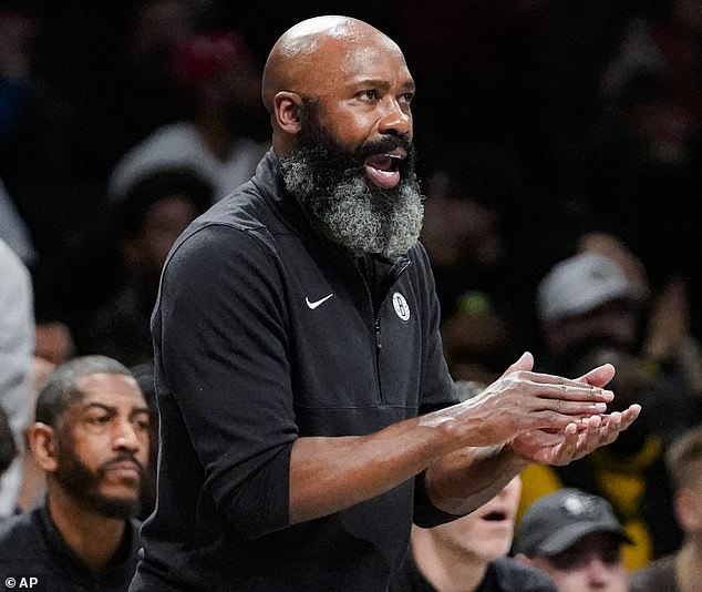 The Brooklyn Nets (pictured, head coach Jacque Vaughn) are under investigation by the NBA after fielding a threadbare roster for their recent game against the Milwaukee Bucks