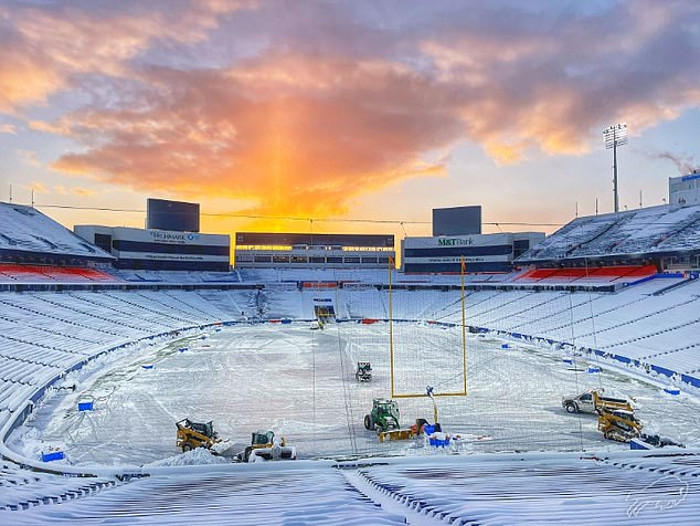 The Buffalo Bills posted a photo of the ominous scene in a bitterly cold Orchard Park