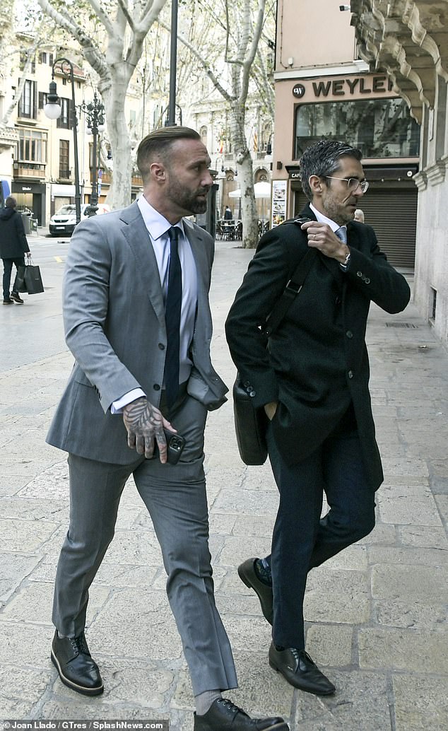 Calum Best, 42, is seen in court in Spain last week where he stood trial