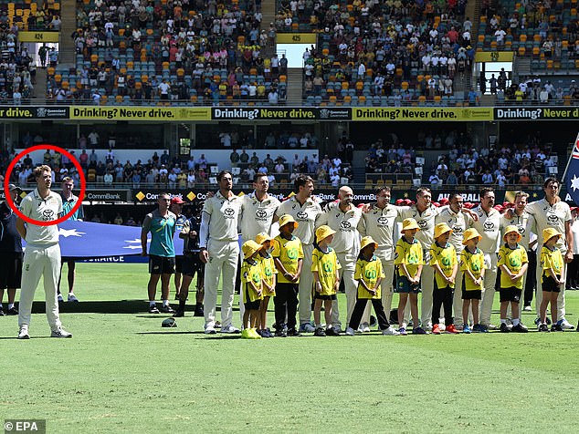 Australian all-rounder Cameron Green had to distance himself from his teammates for the national anthem on Thursday as he deals with a bout of Covid