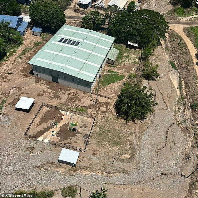 Aussies were left stunned after Queensland Premier Steven Miles posted a photo on social media of an unusual visitor to a popular splash park (pictured) in far north Queensland