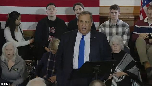 Chris Christie spoke to supporters at a town hall in Windham, New Hampshire, after it was reported he would drop out of the GOP primary