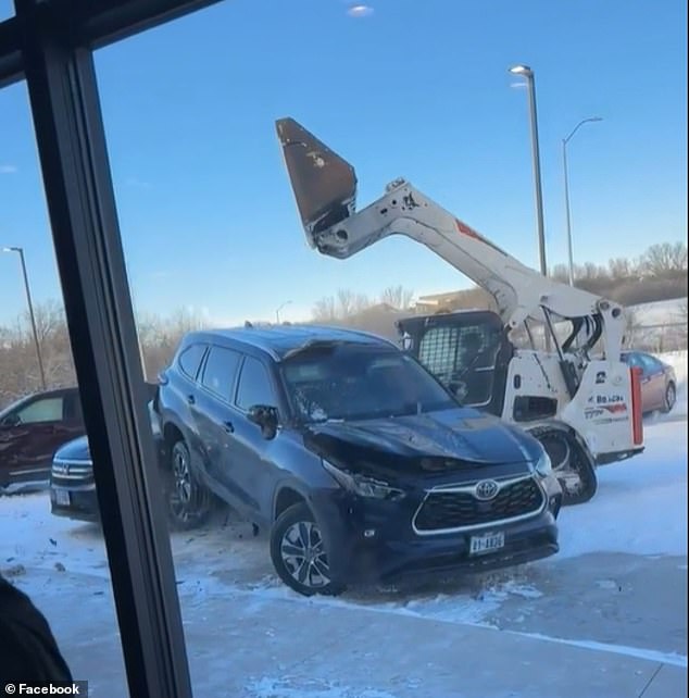 One victim showed a video of her car being dumped on another