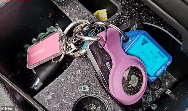 A message on the car's dashboard stated that the key was not detected, despite there being two sets of keys in the center console after a recent service (pictured)