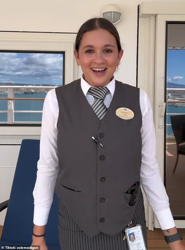 Zoie Madigan, 28, from North Carolina, has nearly 13,000 followers on TikTok, where she documents her life on the high seas as an employee of Norwegian Cruise Line