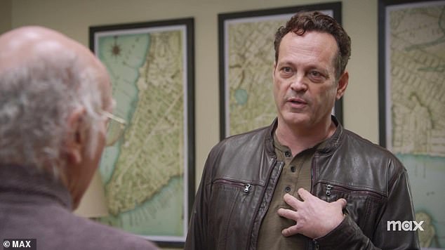 Larry feuds with the usual suspects Cheryl Hines, Richard Lewis, Ted Danson and Susie Essman – as well as guest stars Dan Levy, Sean Hayes, Vince Vaughn (pictured)