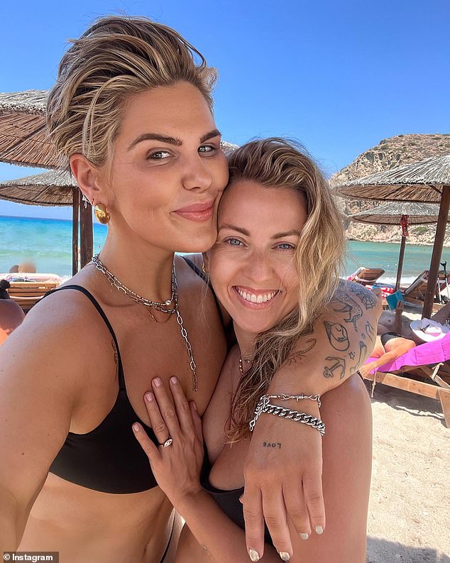 Brodie MacPherson (pictured left), former TV producer and sister of Daniel MacPherson, is engaged.  The blonde beauty, 30, took to Instagram on Monday to announce her engagement to girlfriend Laura Dickson (pictured right)