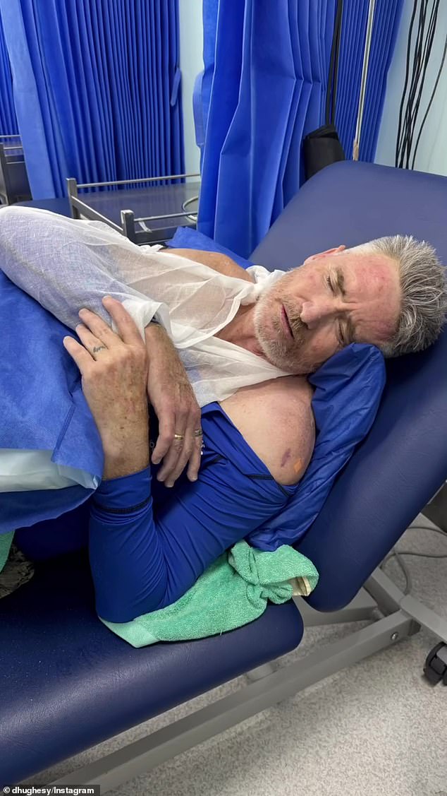 Comedian Dave Hughes (pictured) was rushed to hospital on New Year's Day after a surfing accident