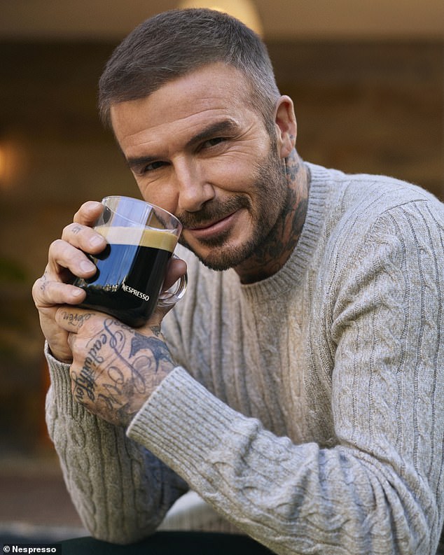 David Beckham, 48, cut a suave figure in a stylish new Nespresso that he shared to his Instagram on Monday