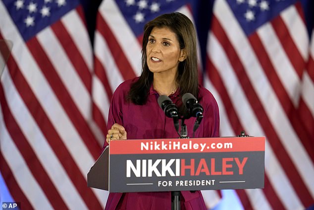 Republican presidential hopeful Nikki Haley told supporters Monday night that she was the 