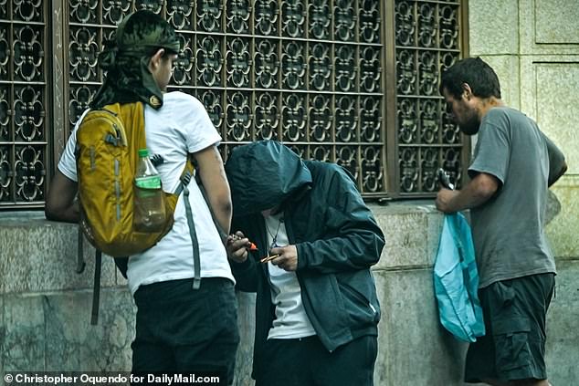 Oregon leaders have declared a 90-day state of emergency in Portland to combat the city's debilitating fentanyl crisis.  Drug users pictured in downtown Portland, Oregon on August 10