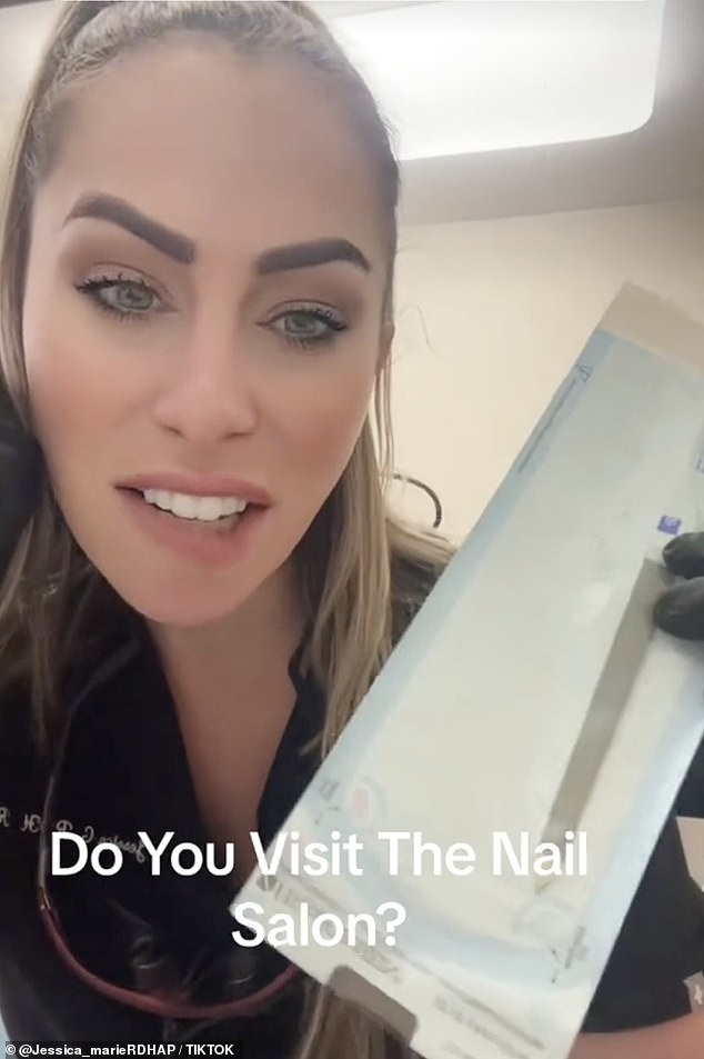 Jessica promised her followers that this neat packaging trick would help people avoid getting 'toe nail fungus' from a pedicure