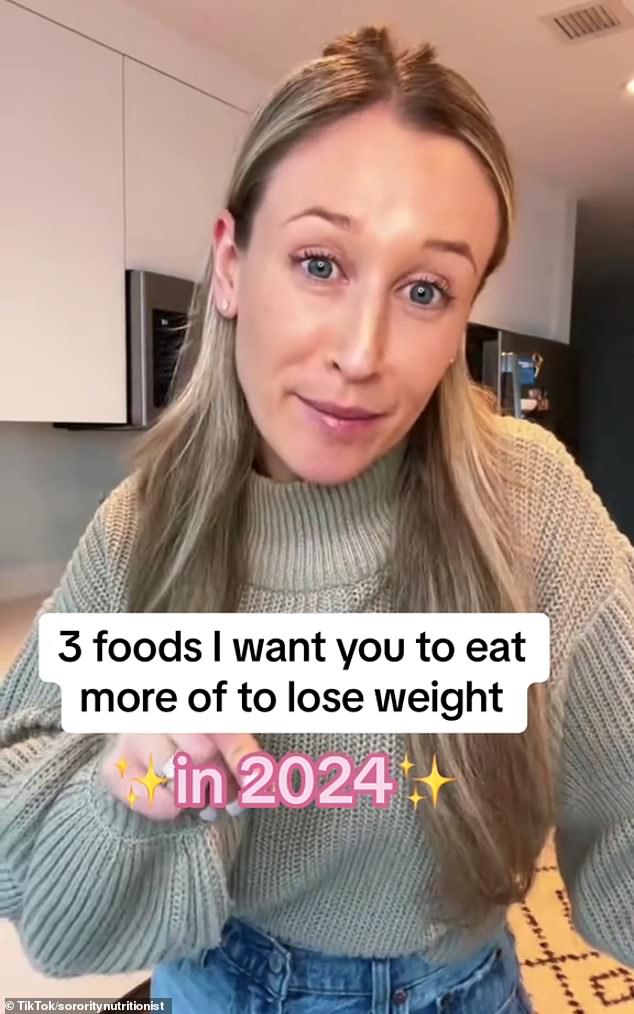 Lauren Hubert, a Los Angeles-based dietitian, shared three foods you should eat more of if you want to lose weight this year