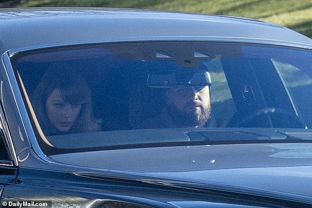 Travis Kelce was spotted taking Taylor Swift for a ride in his Rolls Royce the morning after their passionate kiss at a New Year's Eve party