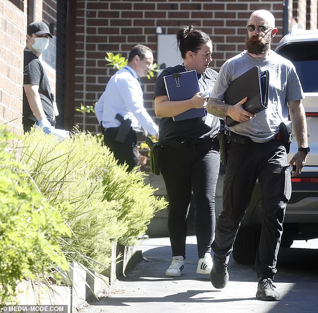 The police searched the house on Tuesday morning (photo)