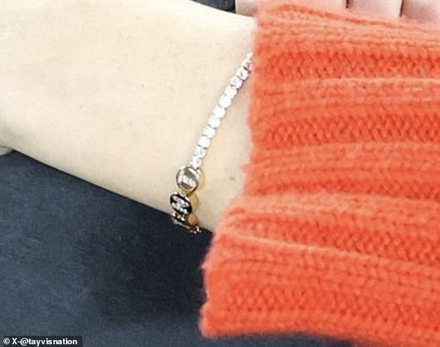 Taylor's 'TNT' bracelet was a custom from the collaboration between Wove and Michelle Wie West.