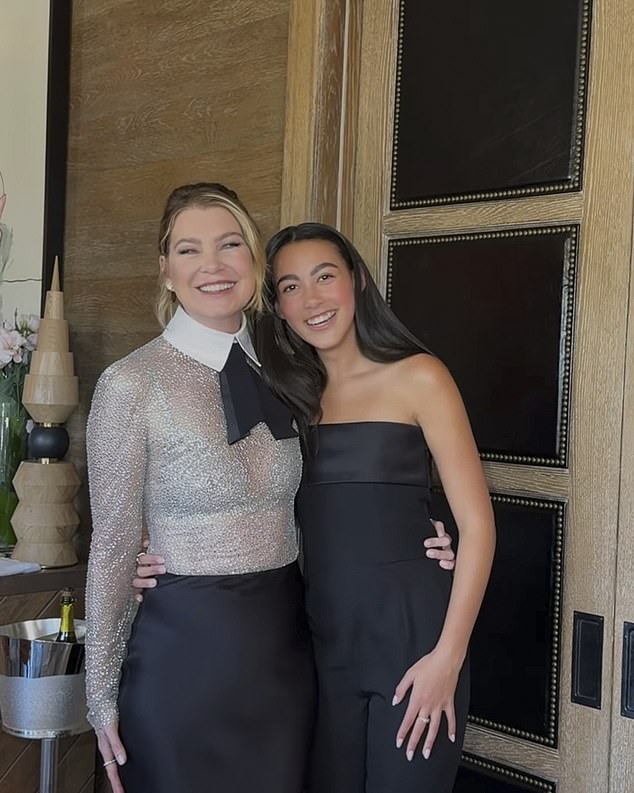 Ellen Pompeo, 54, shared a rare look at her eldest daughter Stella, 14, as she reminisced about Monday's Emmy Awards in Los Angeles – which she said was 'the best night'