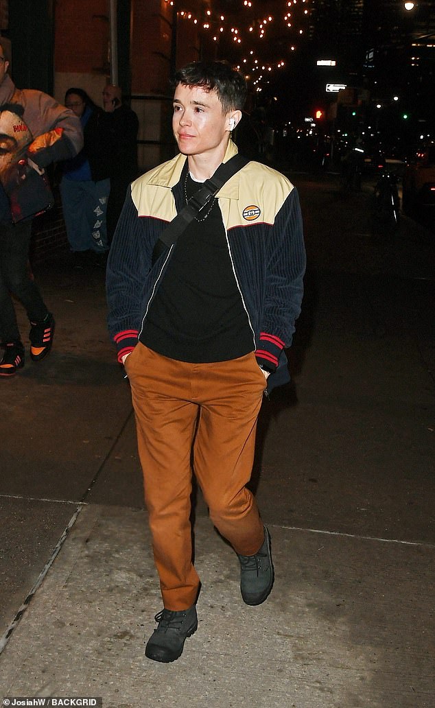 Elliot Page stepped out for a casual stroll around New York City on Thursday evening