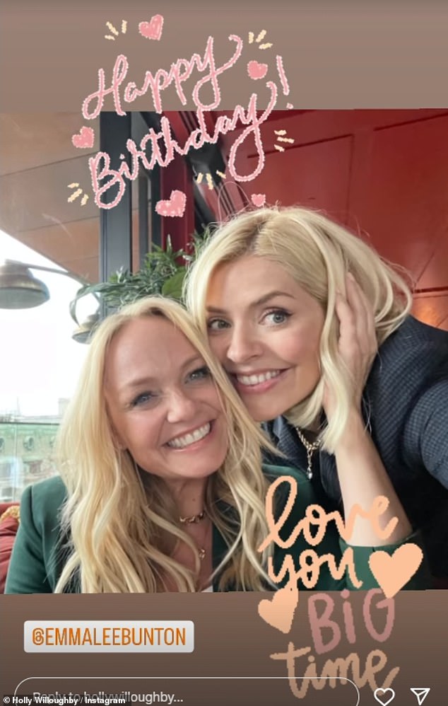 Holly Willoughby, 42, uploaded a sweet selfie of the pair cuddling as she added “loved you for a long time” while wishing her a happy birthday