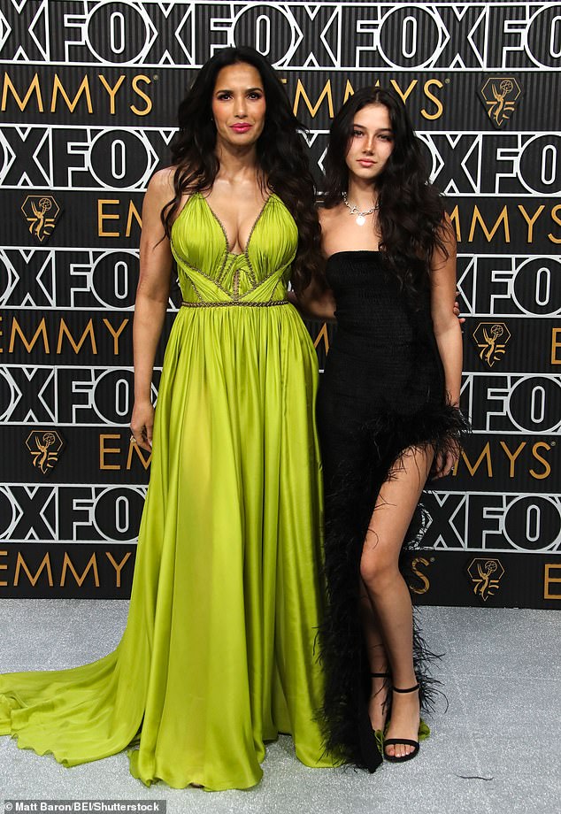 Padma Lakshmi and her daughter Krishna made a glamorous duo at the 2024 Emmy Awards in Los Angeles on Monday