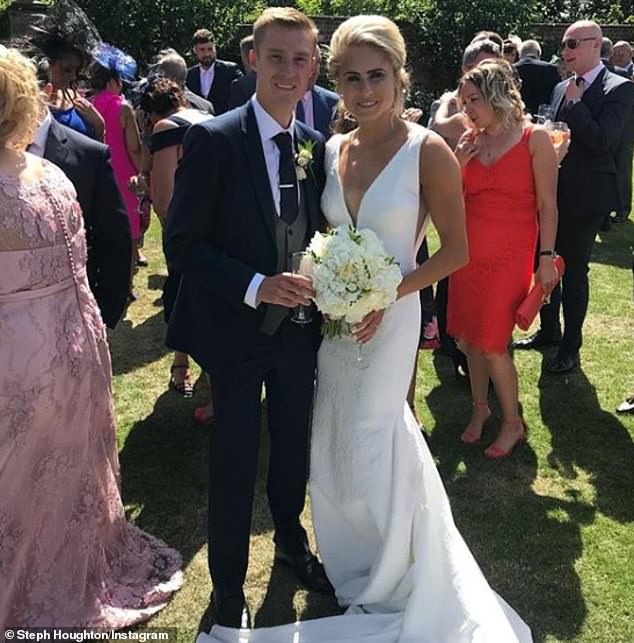 Darby, pictured after marrying former England women's captain Steph Houghton in 2018, was diagnosed with ALS just three months later