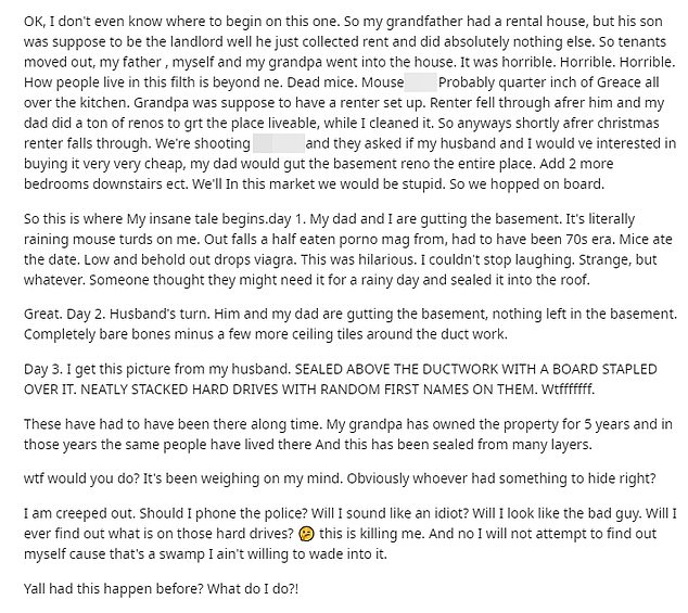 She explained that her grandfather owned a house that he rented out, and that her uncle was supposed to act as landlord