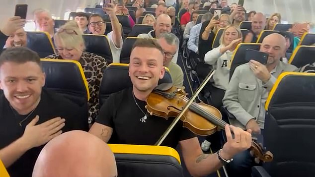 Musician Sean Magee begins a lively rendition of 'Las Vegas in the Hills of Donegal'